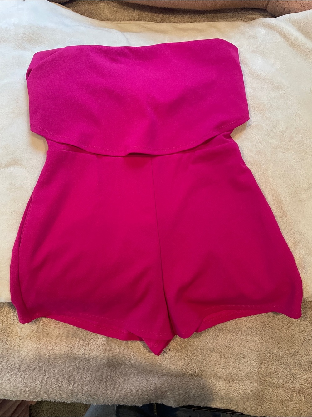 Strapless Fuchsia Romper